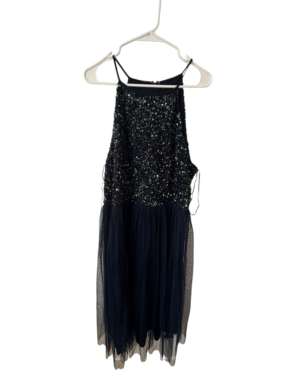 Maya Deluxe Navy Sequence womens  Dress NWT size 14